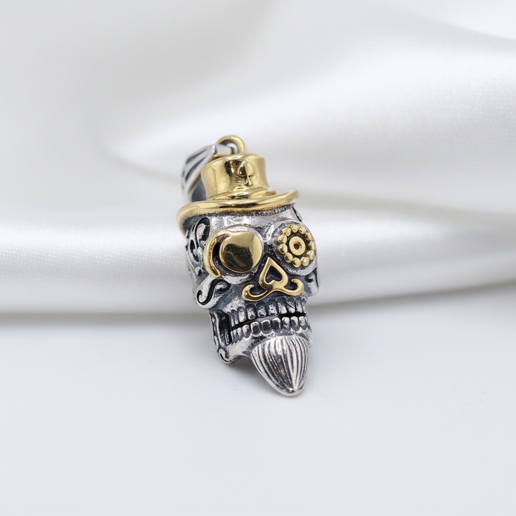 Retro Option Punk Skull Hip-Hop Pendant-Black Diamonds New York
