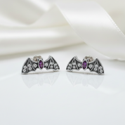 Punk Diamond Option Bat Stud Earrings-Black Diamonds New York