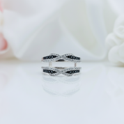 Round Diamond Twist Design Ring Enhancer-Black Diamonds New York