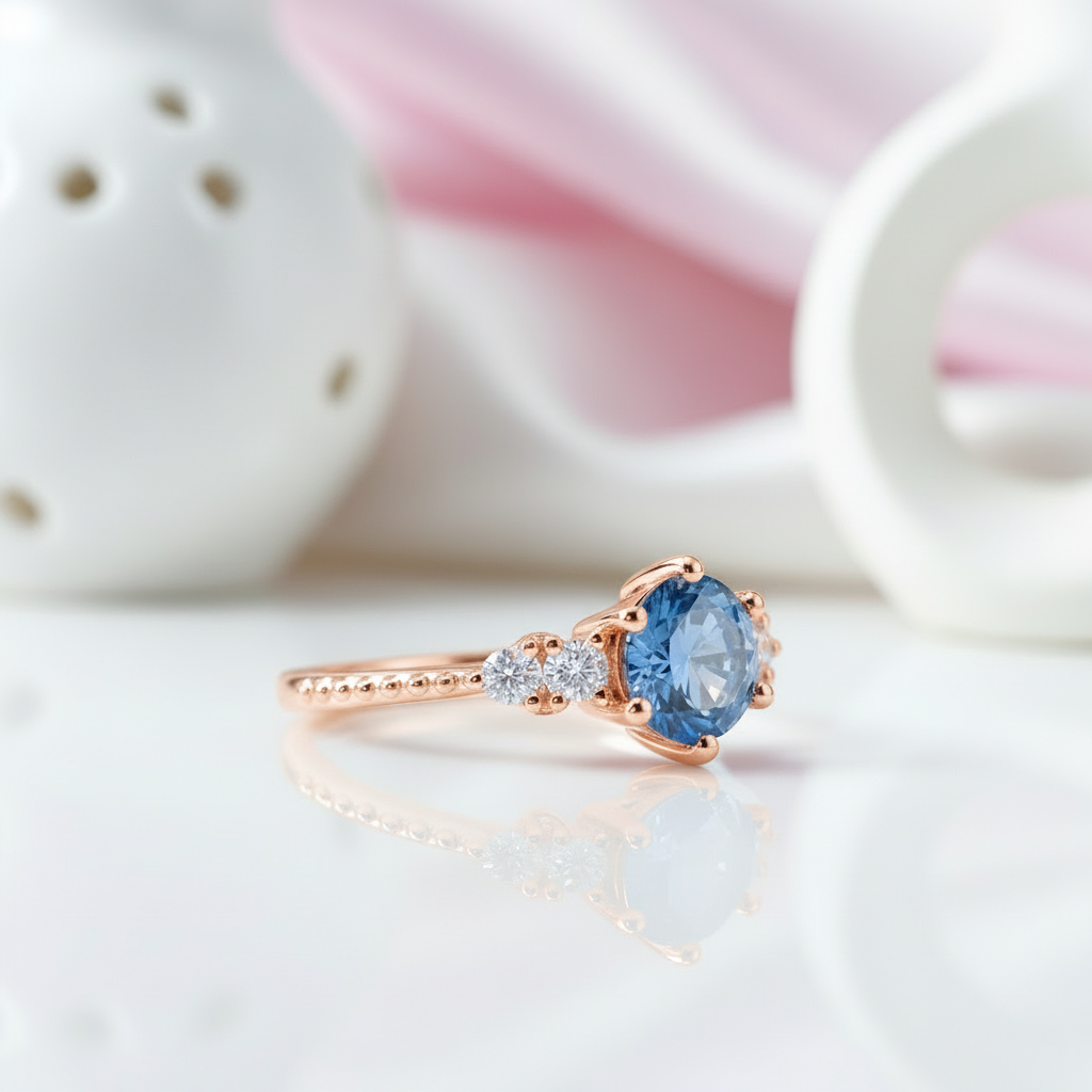 1.0 Ct VVS1 Blue Diamond Classic Engagement Ring-Black Diamonds New York