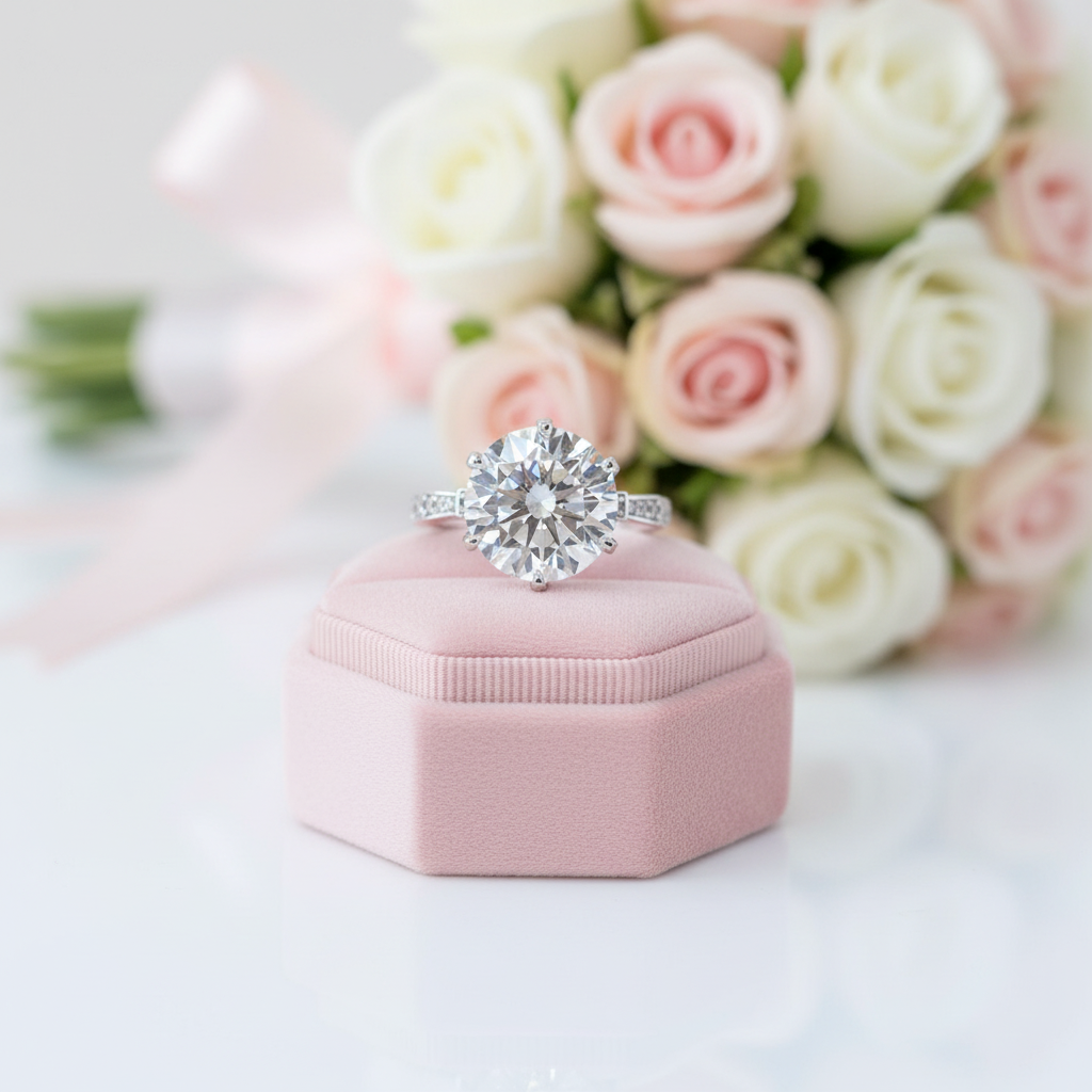 5 Carat Round Cut Diamond Engagement Ring