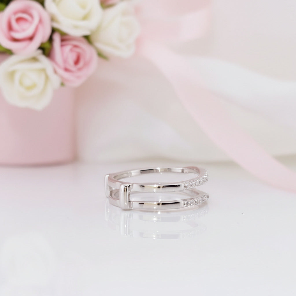 Round Diamond Adjustable Curved Enhancer Wedding Band-Black Diamonds New York