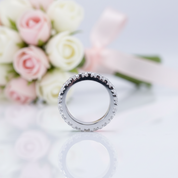Round Cut Diamond Option Eternity Wedding Band-Black Diamonds New York