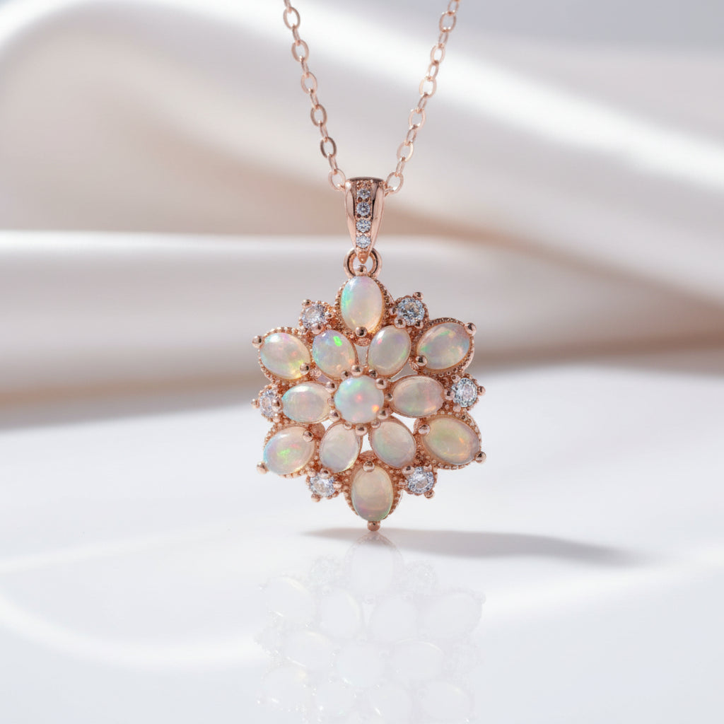 Colorful Opal Pendant-Black Diamonds New York