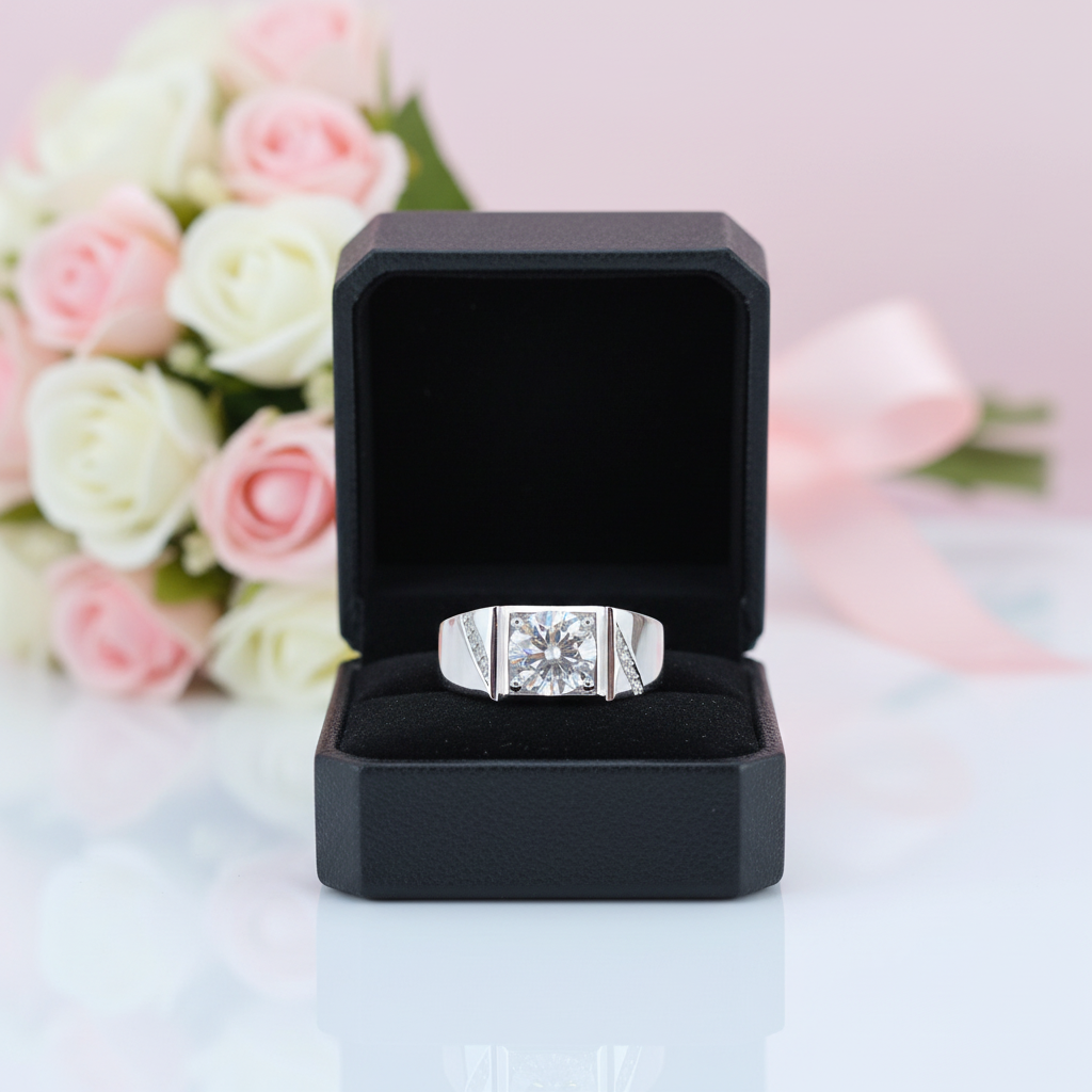 2ct Round Brilliant Diamond Option Men's Wedding Band-Black Diamonds New York