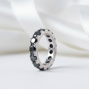 4mm Round Black Diamond Option Wedding Band-Black Diamonds New York