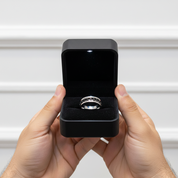 Titanium Stainless Steel Black Chain Spinner Ring-Black Diamonds New York