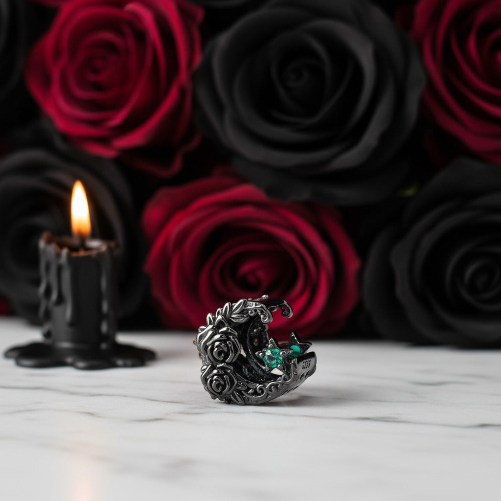 Vintage Diablo Rose Series Flower Charms-Black Diamonds New York