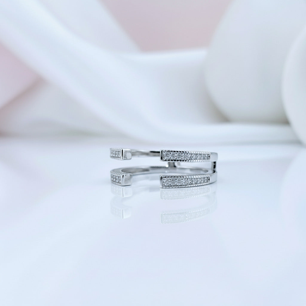 Adjustable Open Guard Diamond Enhancer Wedding Band-Black Diamonds New York