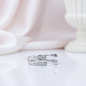 Adjustable Open Guard Diamond Option Enhancer Wedding Band-Black Diamonds New York