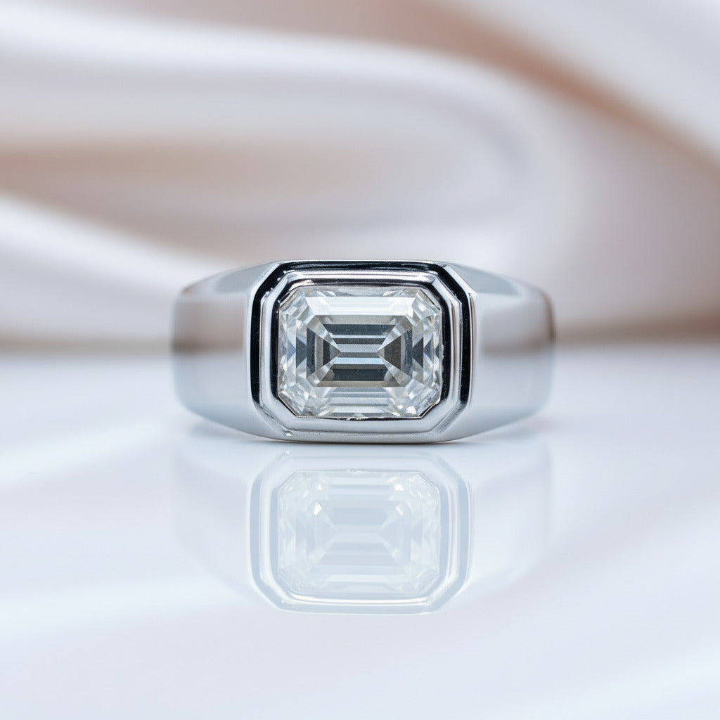 2.0 Ct Emerald-cut Diamond Men's Ring-Black Diamonds New York