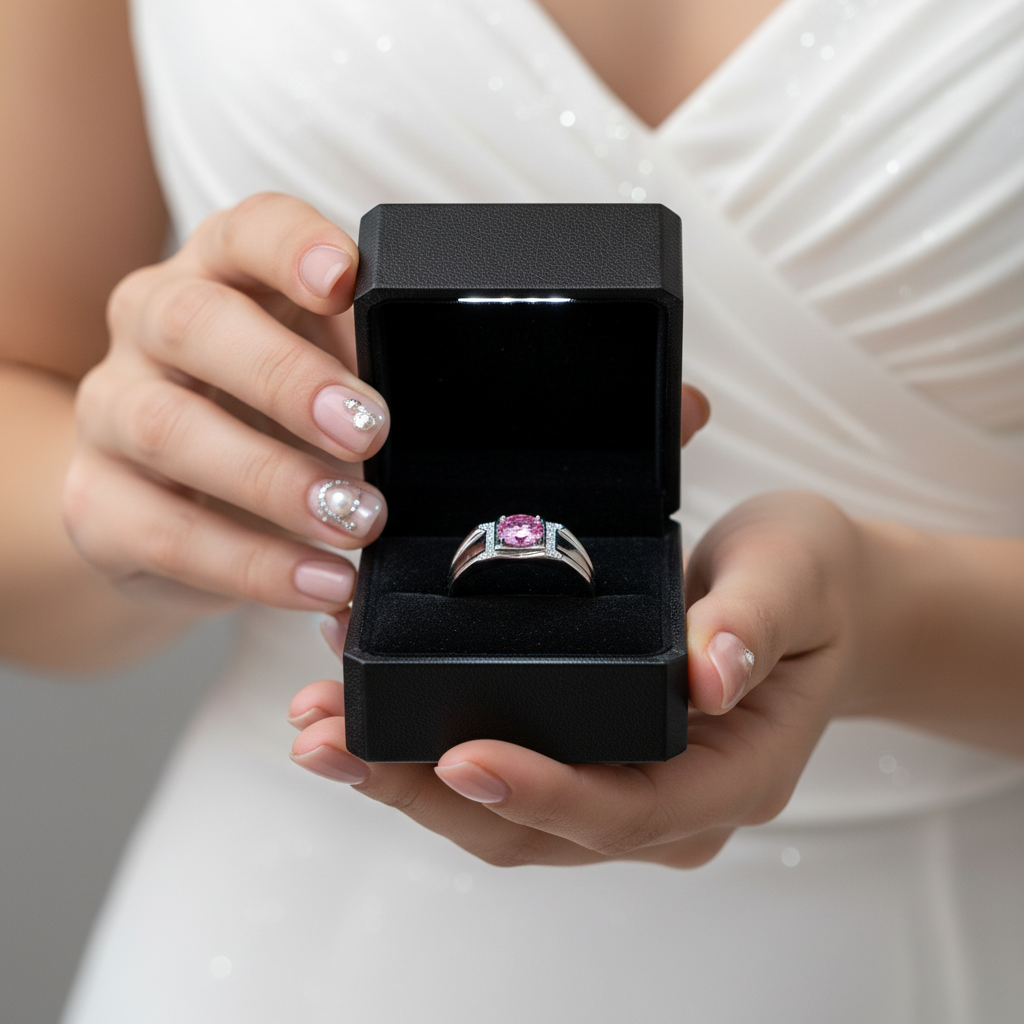 1.0 Ct Pink Diamond Option Men's Ring-Black Diamonds New York