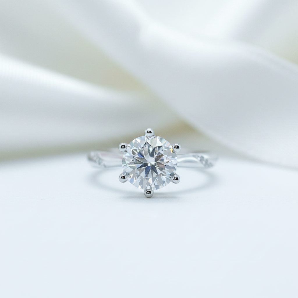 2 Carat Round Cut Diamond Option Engagement Ring-Black Diamonds New York