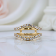 Round Cut Diamond Option Curved Enhancer Wedding Band