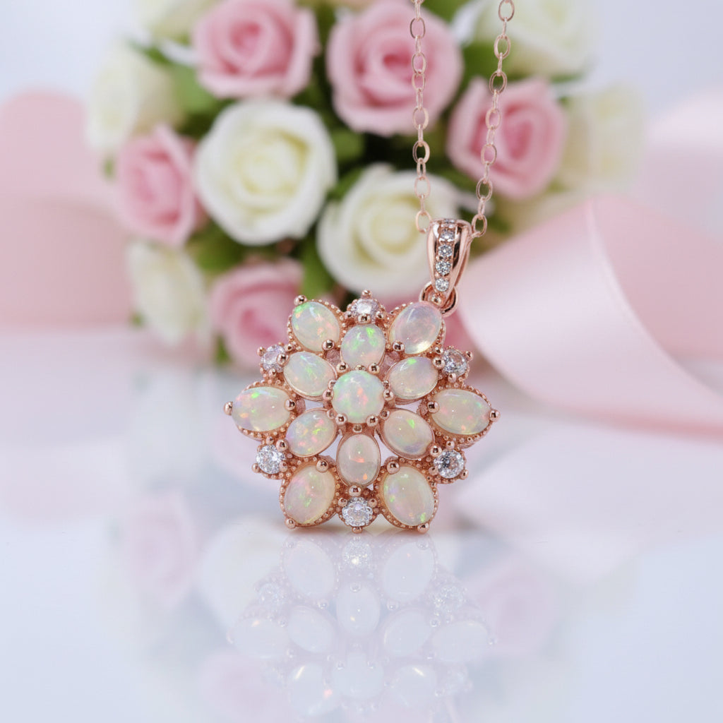 Colorful Opal Pendant-Black Diamonds New York
