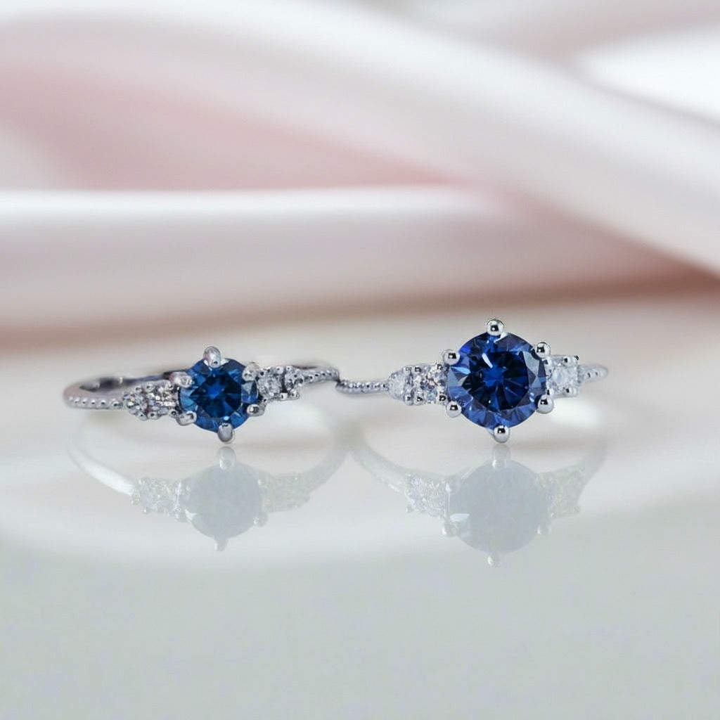1.0 Ct VVS1 Blue Diamond Option Classic Engagement Ring-Black Diamonds New York
