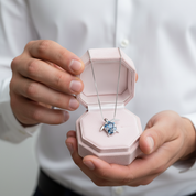 Blue Spinel Sea Turtle Pendant Necklace with Diamond-Black Diamonds New York