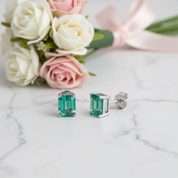 2.0 Ct Colombian Cultivated Emerald Earrings-Black Diamonds New York