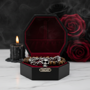 Skull Charm Double Layered Black Lava Bead Bracelet-Black Diamonds New York