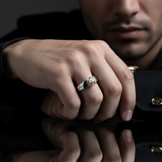 2 Carat Yellow Diamond Men's Diamond Ring-Black Diamonds New York