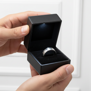 Roman Numbers Solid Stainless Steel Men's Ring Band-Black Diamonds New York