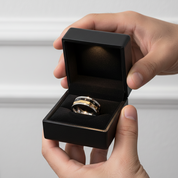 Roman Numbers Stainless Steel Rotatable Men's Ring Band-Black Diamonds New York