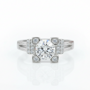 Romantic Eiffel Tower Diamond Option Engagement Ring-Black Diamonds New York