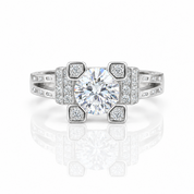 Romantic Eiffel Tower Diamond Option Engagement Ring-Black Diamonds New York