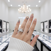 Romantic Eiffel Tower Diamond Engagement Ring-Black Diamonds New York