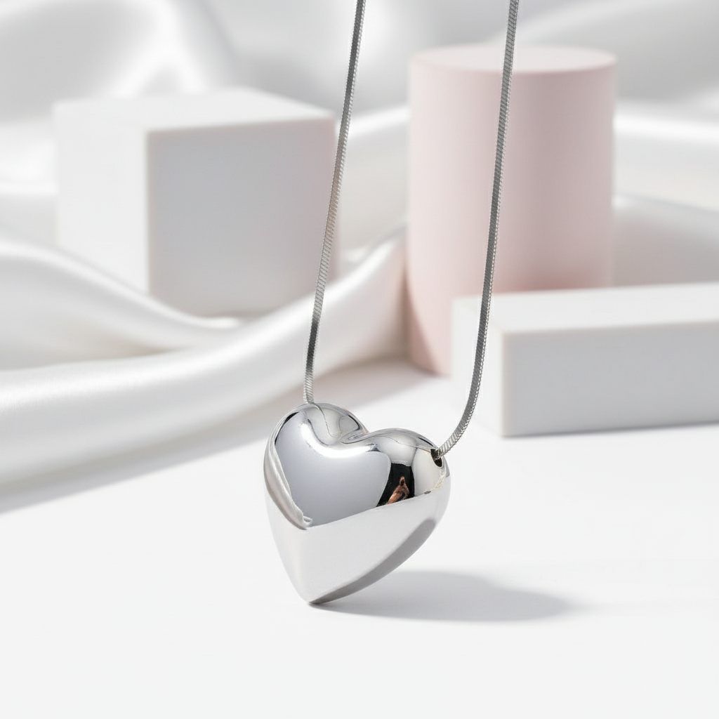 Romantic Heart Shaped Short Necklace-Black Diamonds New York