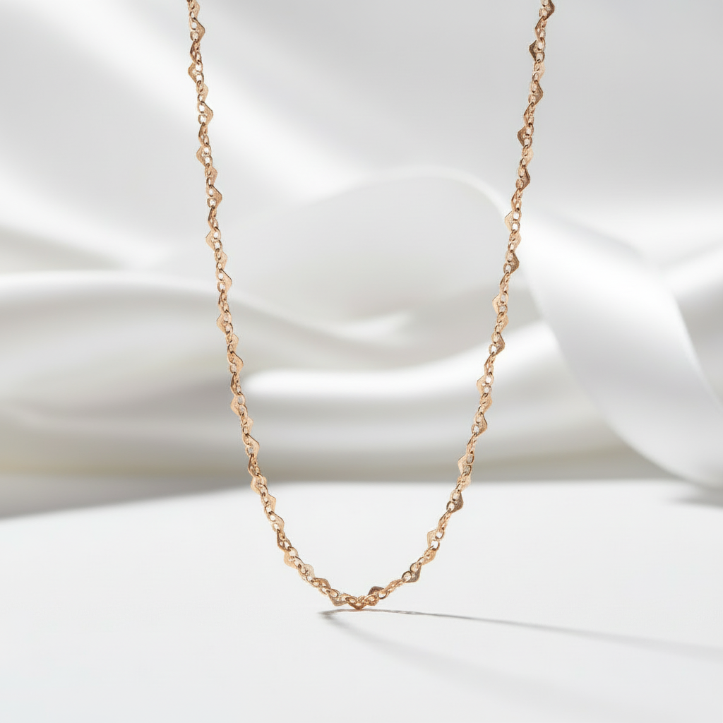 Romantic Love Heart Design Chain Necklace-Black Diamonds New York