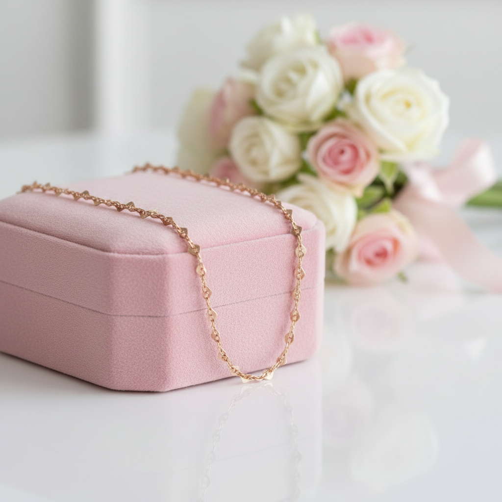 Romantic Love Heart Design Chain Necklace-Black Diamonds New York