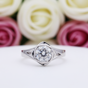 Romantic Rose 2ct Round Cut Diamond Engagement Ring-Black Diamonds New York