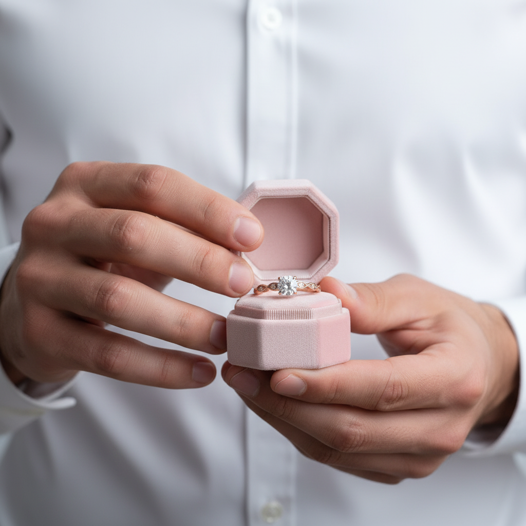 Rose Gold 1.0 ct Round Cut Diamond Option Promise Ring-Black Diamonds New York