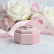 Rose Gold 1.0 ct Round Cut Diamond Option Promise Ring-Black Diamonds New York