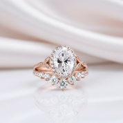 Rose Gold 2.0ct Oval Cut Women's Wedding Set-Black Diamonds New York