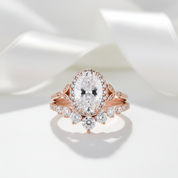 Rose Gold 2.0ct Oval Cut Women's Wedding Set-Black Diamonds New York