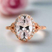 Rose Gold 2.0 Carat Oval Cut Engagement Ring-Black Diamonds New York