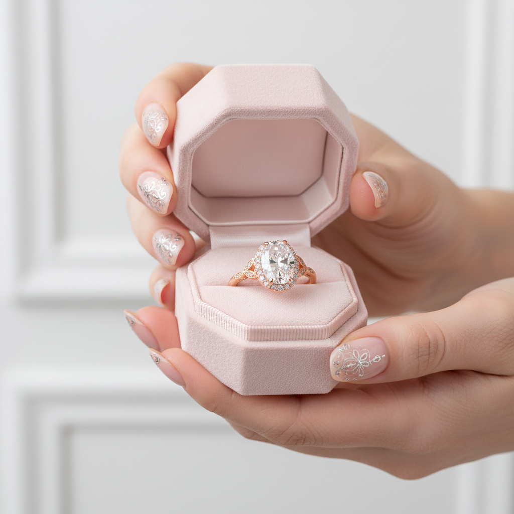 Rose Gold 2.0 Carat Oval Cut Engagement Ring-Black Diamonds New York