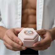 Rose Gold 2.0ct Round Cut Art Deco Bridal Set-Black Diamonds New York