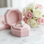 Rose Gold 2.2 Carat Halo Pear Cut White Sapphire Ring Set-Black Diamonds New York