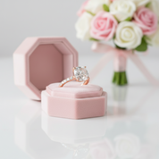 Rose Gold 3.0ct Cushion Cut White Sapphire Engagement Ring-Black Diamonds New York