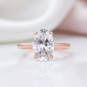 Rose Gold 3.50ct Oval Cut Solitaire Engagement Ring-Black Diamonds New York