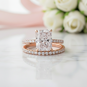 Rose Gold 3.5ct Radiant Cut Wedding Ring Set-Black Diamonds New York