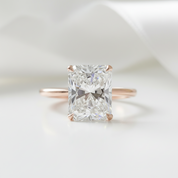 Rose Gold 5.0 Carat Radiant Cut Simulated Diamond Option Engagement Ring-Black Diamonds New York