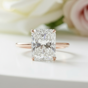 Rose Gold 5.0 Carat Radiant Cut Simulated Diamond Engagement Ring-Black Diamonds New York