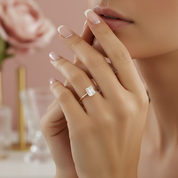 Rose Gold 5.0 Carat Radiant Cut Simulated Diamond Engagement Ring-Black Diamonds New York