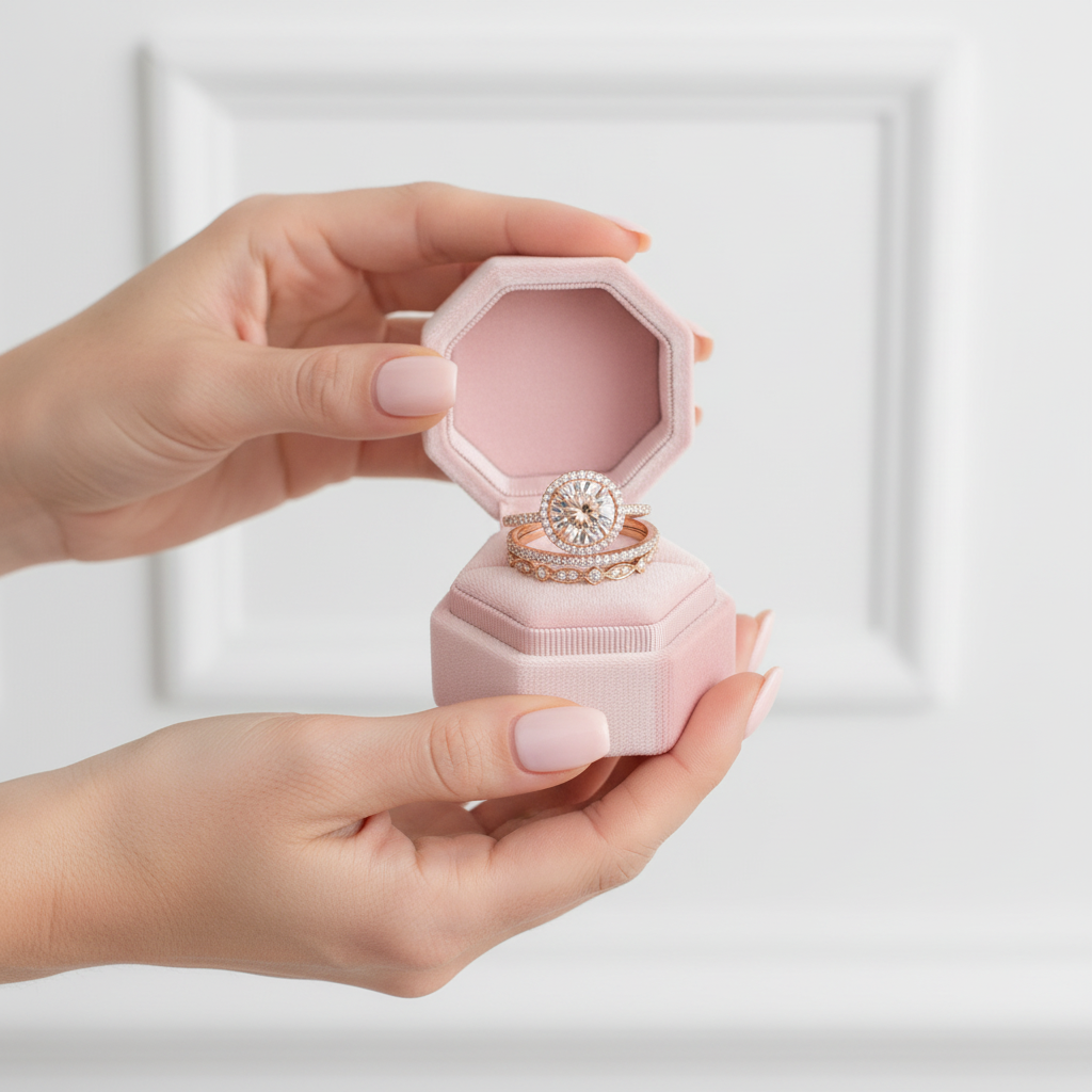 Rose Gold Champagne Sapphire Halo Round Cut 3pcs Wedding Ring Set-Black Diamonds New York