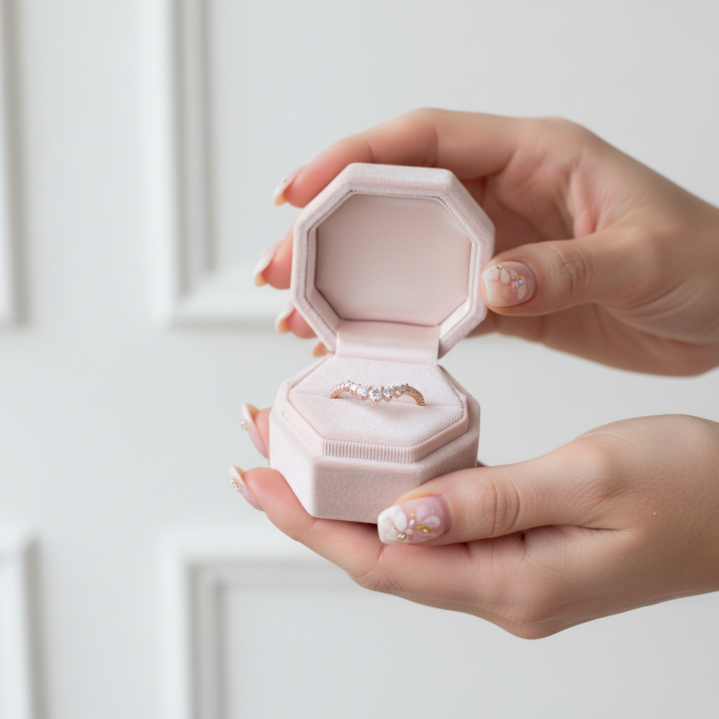 Rose Gold Chic Thin V Shaped Stacking Wedding Band-Black Diamonds New York