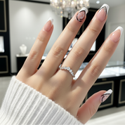 Rose Gold Chic Thin V Shaped Stacking Wedding Band-Black Diamonds New York